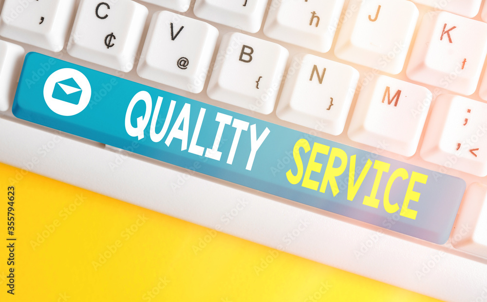 Poster text sign showing quality service. business photo showcasing meeting the client s is expectation aft