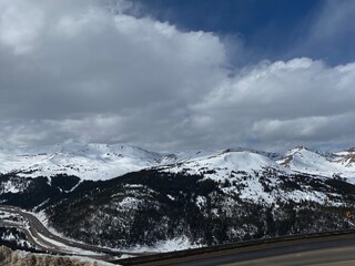 snow covered Rocky Mountains in Colorado