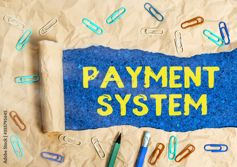 Poster conceptual hand writing showing payment system. concept meaning different transaction method allowin