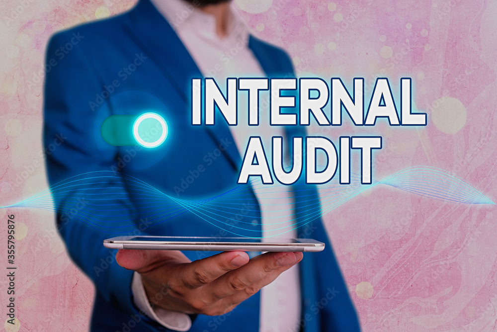 Poster handwriting text internal audit. conceptual photo evaluates the objective assurance to improve a fir