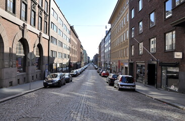 One of the streets of Helsinki. Finland