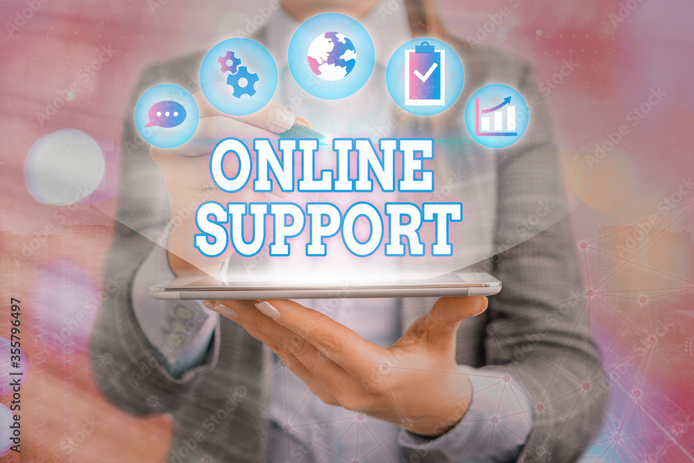 Poster handwriting text writing online support. conceptual photo range of services which helps in solving t