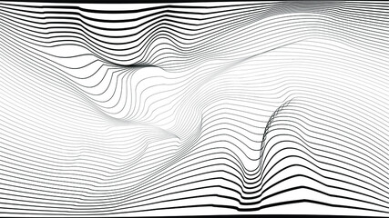 Abstract flow lines background . Fluid wavy shape .Striped linear pattern . Vector illustration