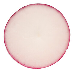 Slice of radish isolated on white background