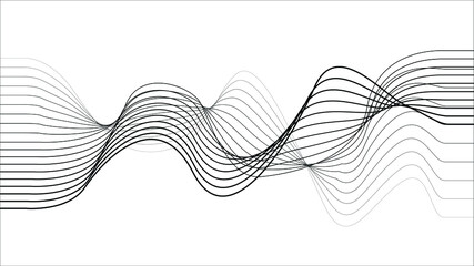 Abstract flow lines background . Fluid wavy shape .Striped linear pattern . Vector illustration