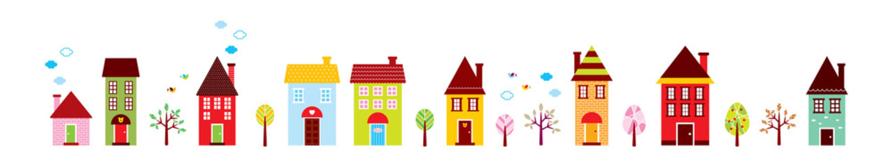 Fototapeta premium cute cottage house wallpaper vector