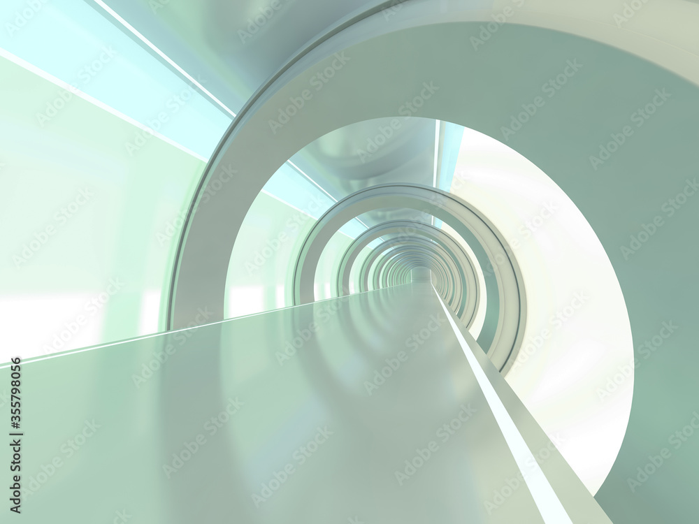 Poster abstract modern architecture background, empty open space interior. 3d