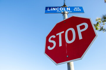 Stop sign with street sign
