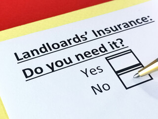 Fototapeta premium Questionnaire about insurance