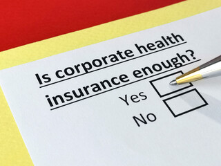 Fototapeta premium Questionnaire about insurance