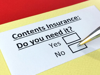 Obraz premium Questionnaire about insurance