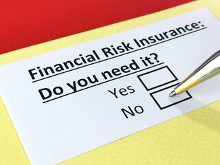 Obraz premium Questionnaire about insurance