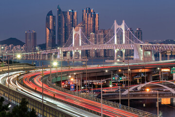 Busan Gwangan bridge night view