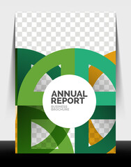 Business flyer annual report, circle and triangle shapes modern design