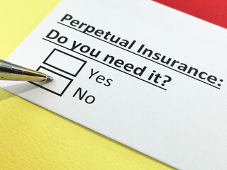 Fototapeta premium Questionnaire about insurance
