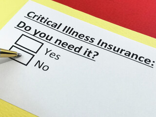 Fototapeta premium Questionnaire about insurance