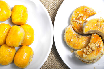 Nastar and peanut cookies, sweet snack that famous in Indonesia, especially when celebrate eid fitr mubarak