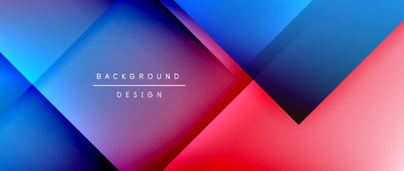 Square shapes composition, fluid gradient geometric abstract background. 3D shadow effects, modern design template