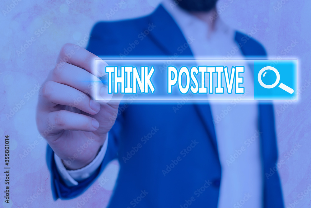 Poster handwriting text writing think positive. conceptual photo creating thoughts that encourage and help 
