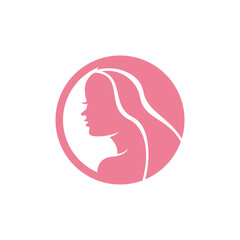 vector illustration of a woman, women face logo