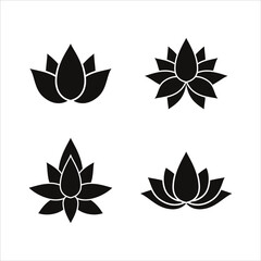 Set of Lotus Flowers icon isolated on white background. Lotus flowers vector trendy and modern design. Lotus Flower design vector icon illustrations for Web, Logo, App, Business, 