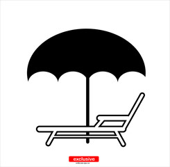 umbrella vector icon.Flat design style vector illustration for graphic and web design.