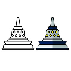 vector illustration of a Borobudur temple
