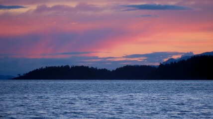 Cotton candy skies above the islands
