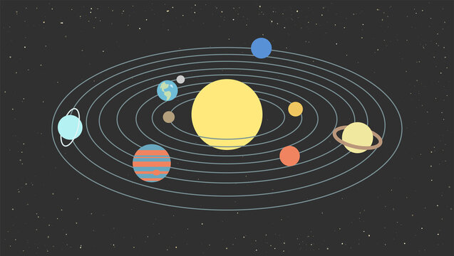 The model of the solar system. Vector illustration
