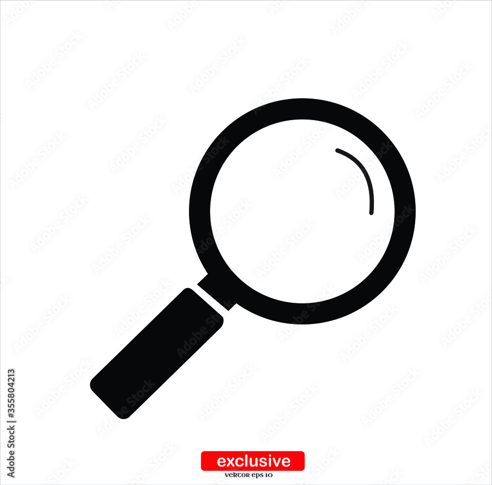 Aufkleber magnifier icon.flat design style vector illustration for graphic and web design.