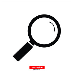 magnifier icon.Flat design style vector illustration for graphic and web design.