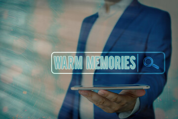Handwriting text Warm Memories. Conceptual photo reminiscing the unforgettable collection of past...