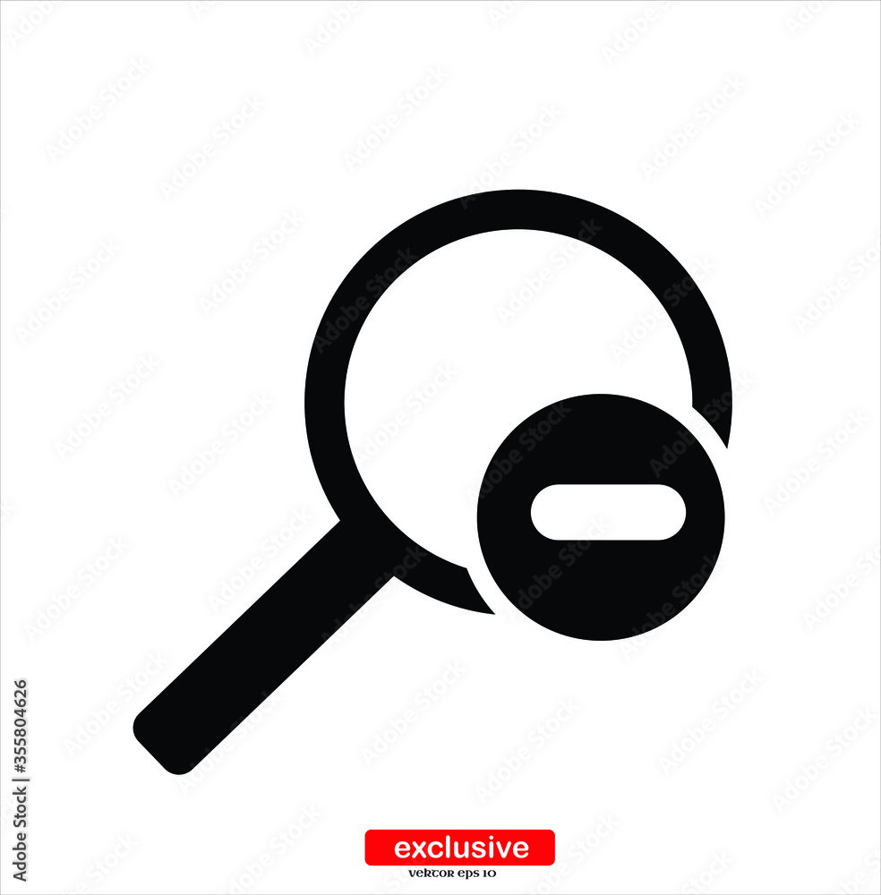 Aufkleber magnifier icon.flat design style vector illustration for graphic and web design.