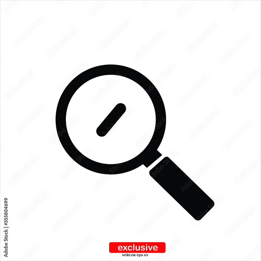 Aufkleber magnifier icon.flat design style vector illustration for graphic and web design.