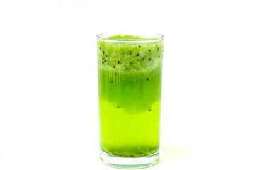 Kiwi smoothie isolated on a white background