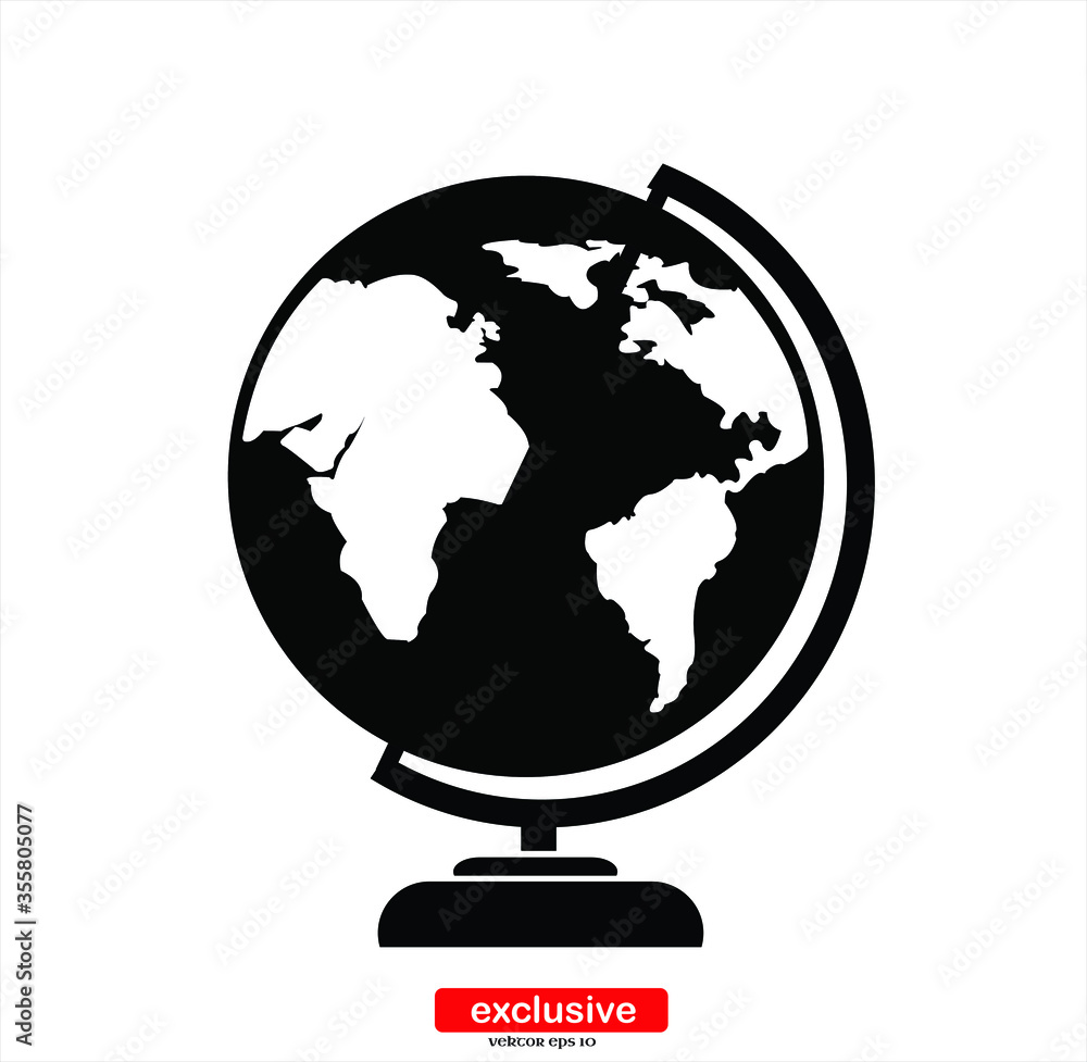 Poster globe icons.flat design style vector illustration for graphic and web design.