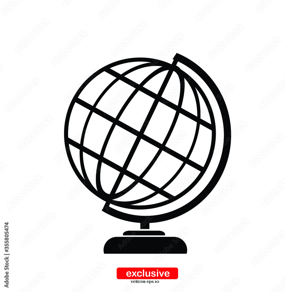 Poster globe icons.flat design style vector illustration for graphic and web design.