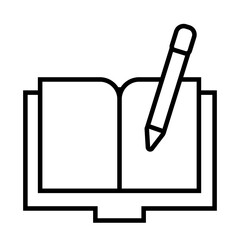 notebook with pen supply line style icon
