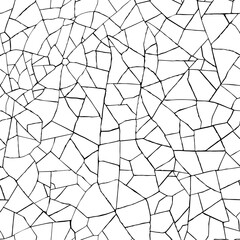  Seamless pattern.The cracks texture white and black. Vector background. For design and decorate path, wall, backdrop. Endless  stone texture.Broken glass