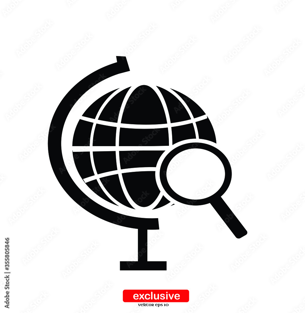 Poster globe icons.flat design style vector illustration for graphic and web design.