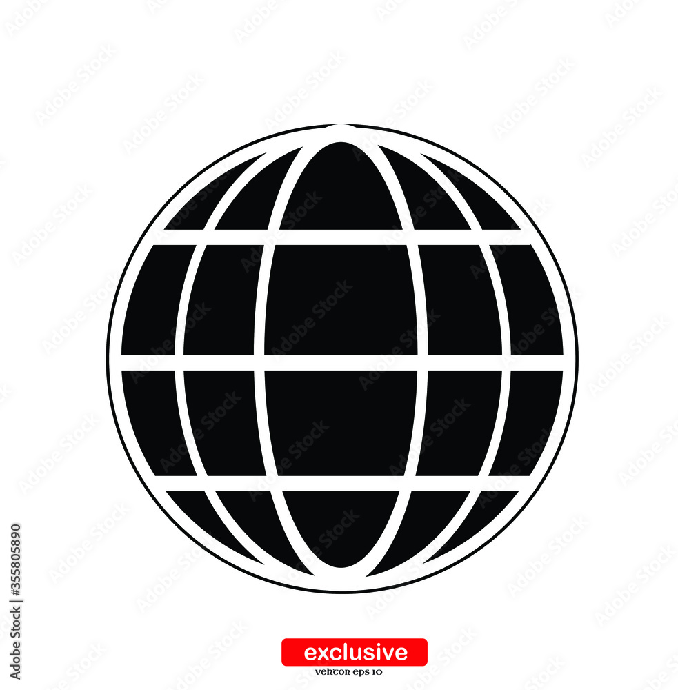 Poster globe icons.flat design style vector illustration for graphic and web design.