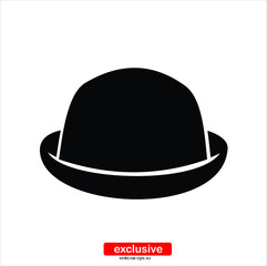 Vintage hats icons.Flat design style vector illustration for graphic and web design.