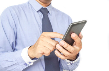 the businessman using a smartphone.