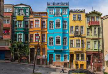 Fototapeta premium Istanbul, Turkey - Fener is one of the most colorful and typical quarters of Istanbul, with its Byzantine, Ottoman and Greek heritage. Here in particular its alleys