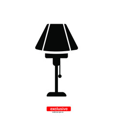 Night Lamp Icon.Flat design style vector illustration for graphic and web design.
