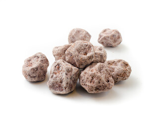 salted plum on white background.