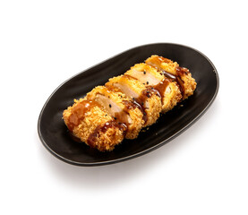 Tonkatsu on the white background