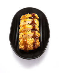 Tonkatsu on the white background