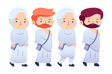 Obraz na płótnie Canvas Illustration pack cute Characters Hajj theme