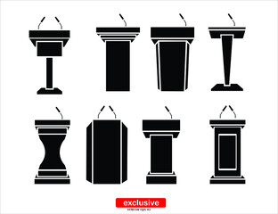Podium Icon.Flat design style vector illustration for graphic and web design.